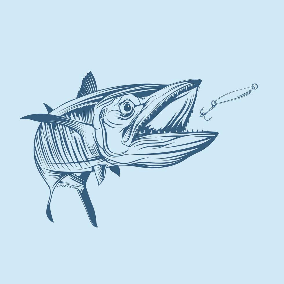 vector logo Rey caballa pescar