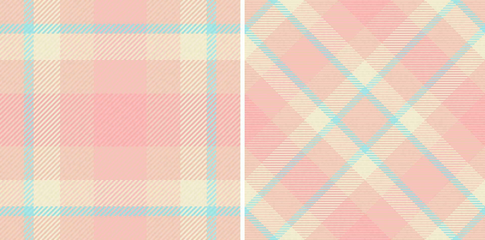 Plaid textile texture of vector background fabric with a tartan seamless check pattern.