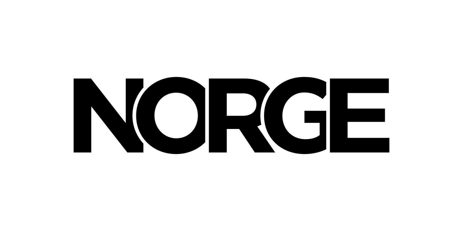 Norway emblem. The design features a geometric style, vector illustration with bold typography in a modern font. The graphic slogan lettering.