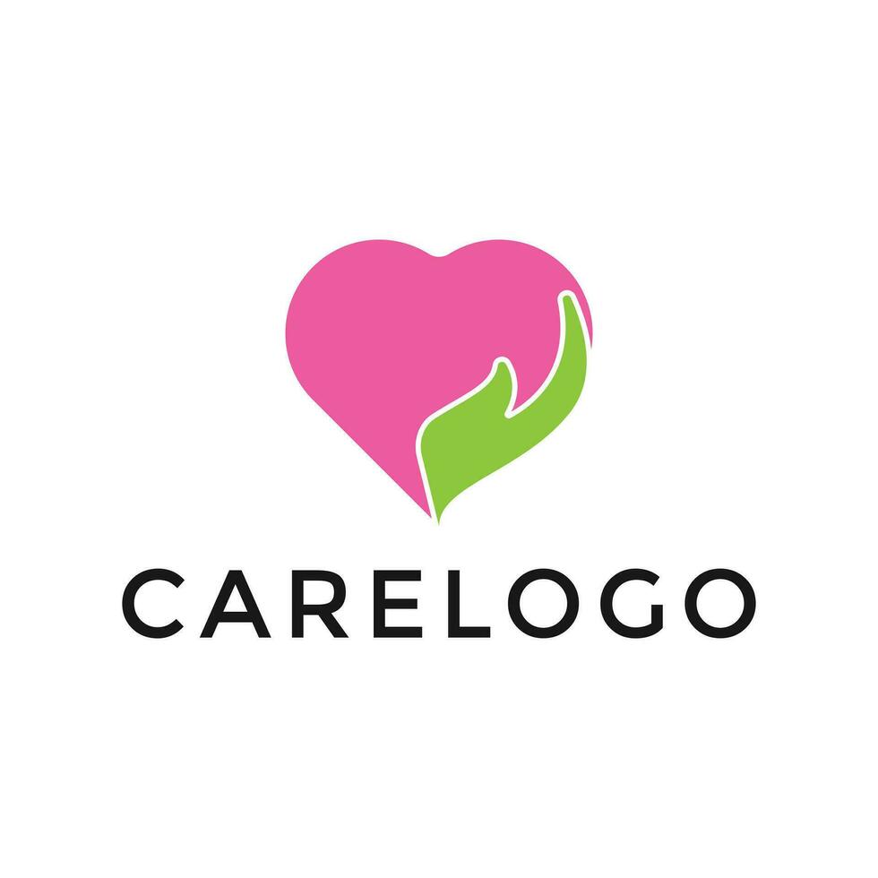 creative love care logo design vector