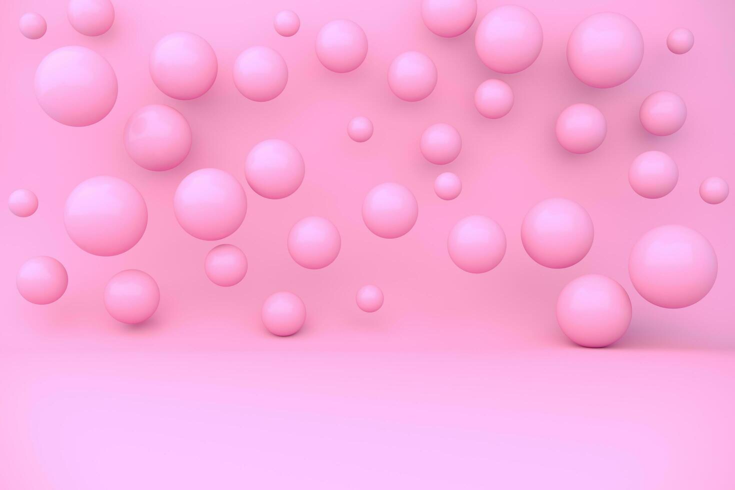 3D rendering pink balls abstract background. photo