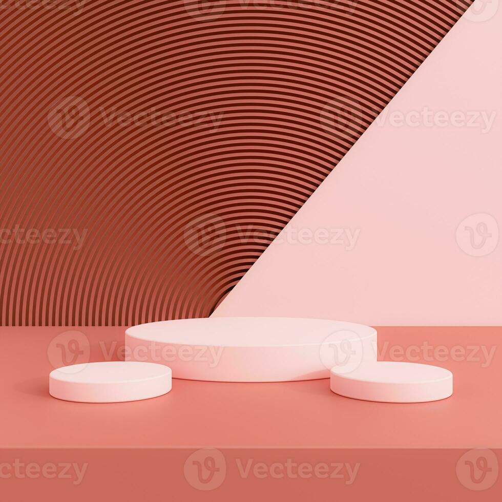 3d display product minimal scene with geometric podium platform. cylinder background 3d rendering with podium. stand for cosmetic products. Stage showcase on pedestal 3d studio photo