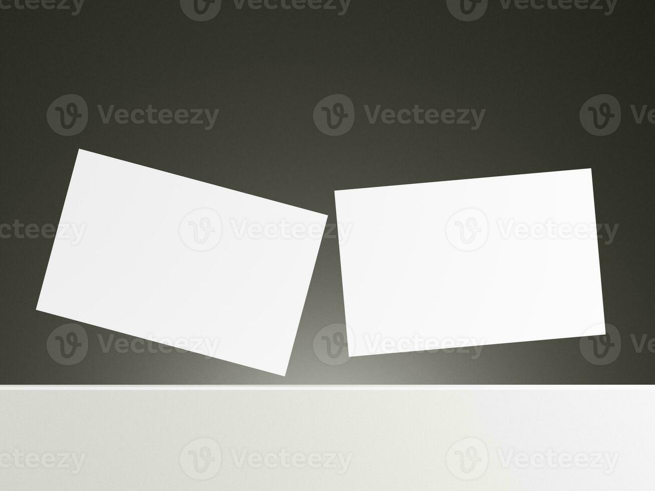 Floating business card mockup with gradient grey background photo