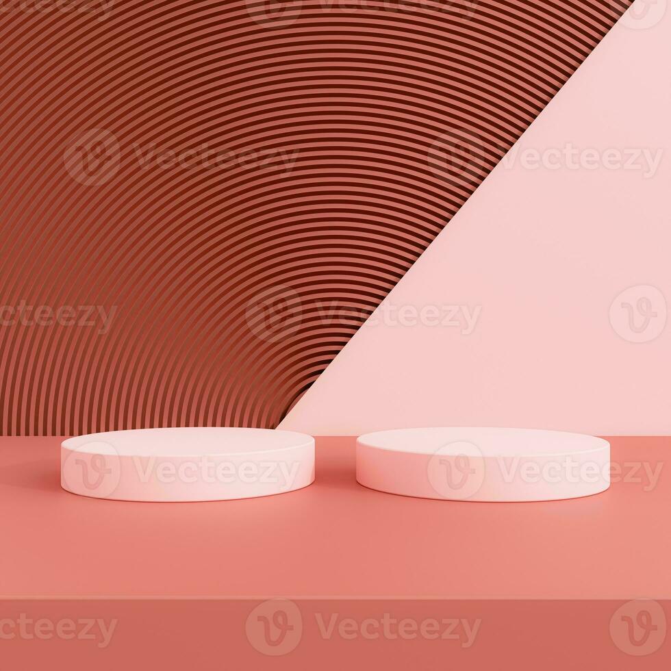 3d display product minimal scene with geometric podium platform. cylinder background 3d rendering with podium. stand for cosmetic products. Stage showcase on pedestal 3d studio photo