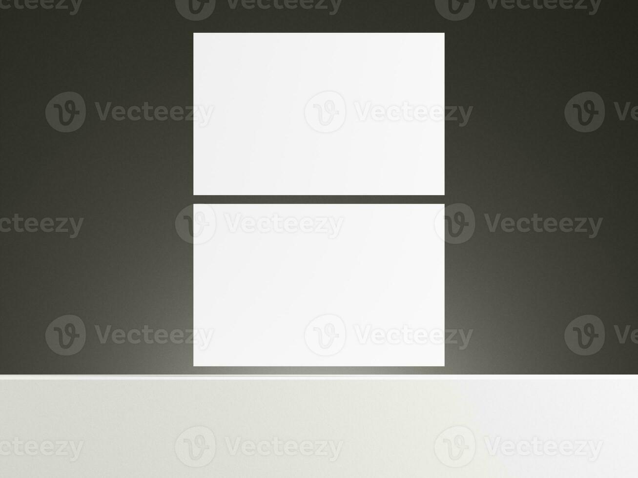 Floating business card mockup with gradient grey background photo