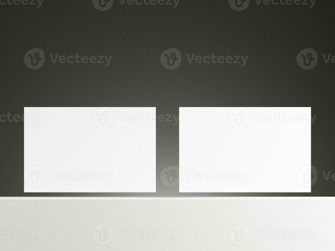 Floating business card mockup with gradient grey background photo