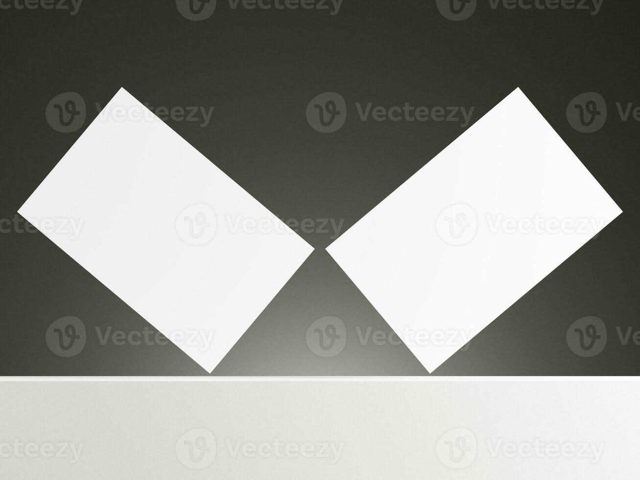 Floating business card mockup with gradient grey background photo