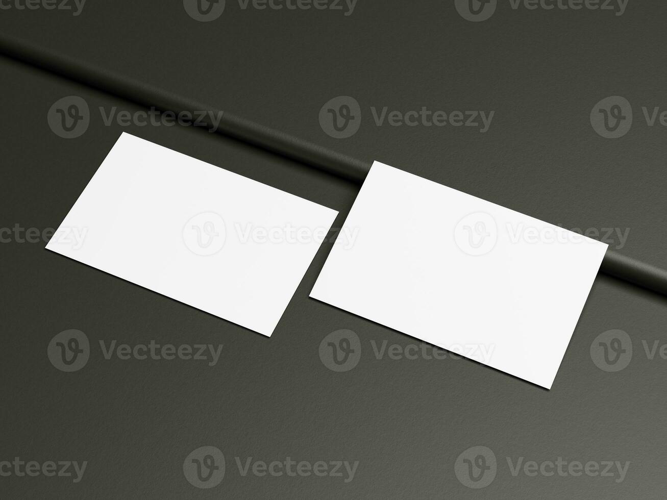 Business card on black background photo