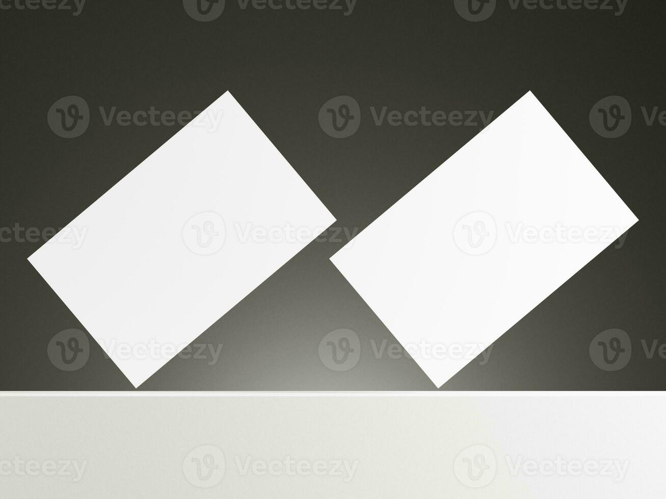 Floating business card mockup with gradient grey background photo
