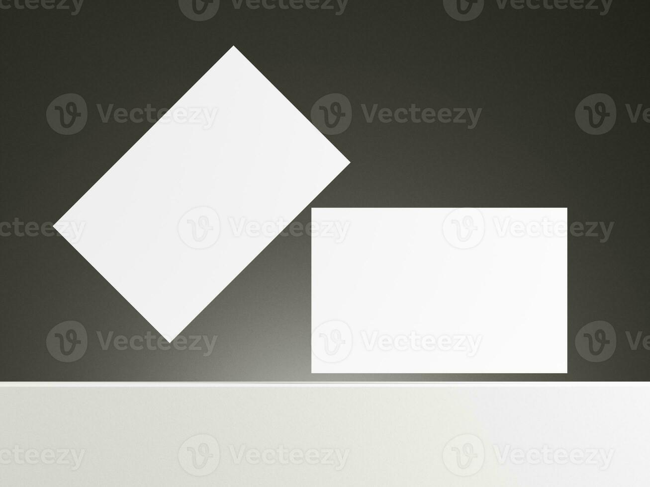 Floating business card mockup with gradient grey background photo