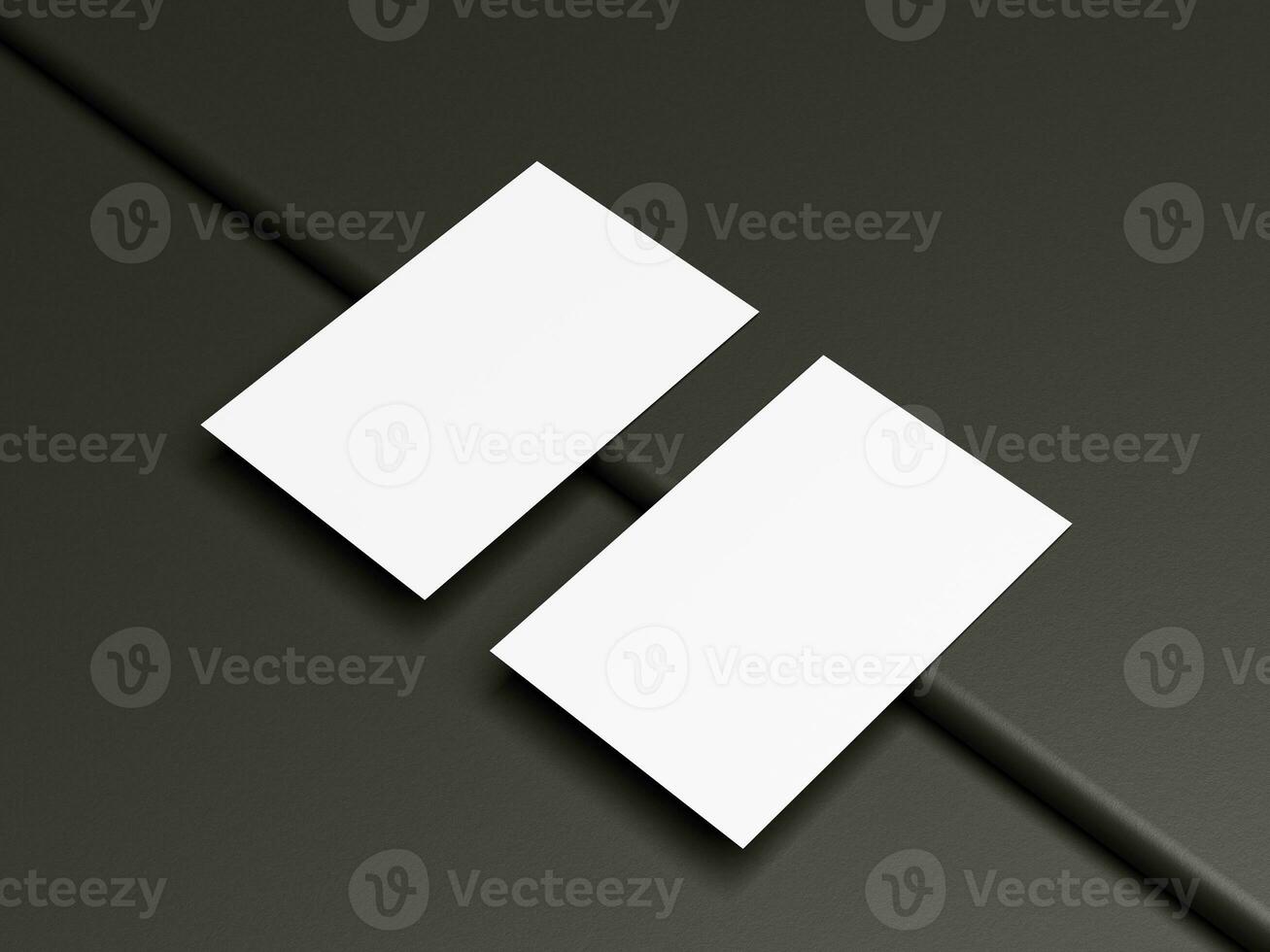 Business card on black background photo