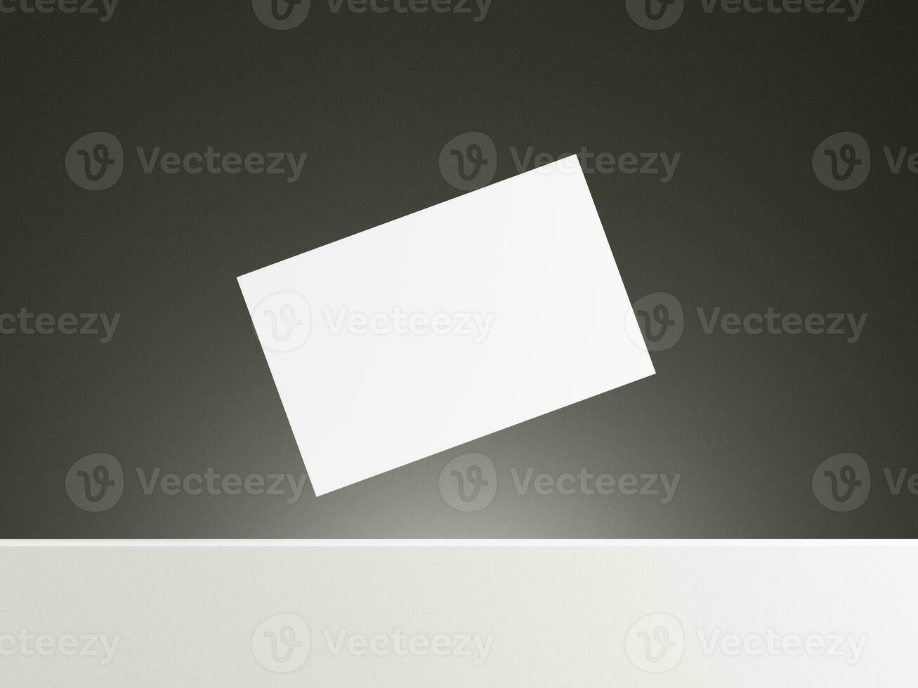 Floating business card mockup with gradient grey background photo