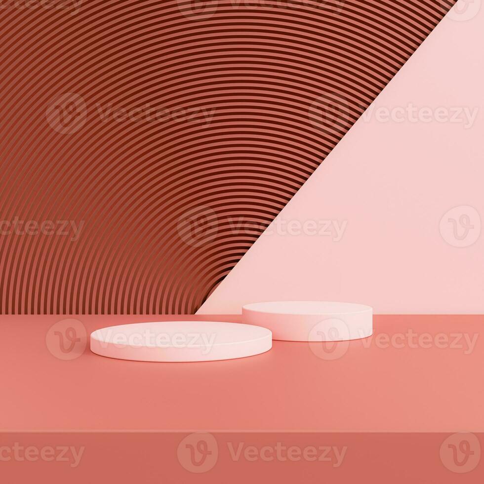 3d display product minimal scene with geometric podium platform. cylinder background 3d rendering with podium. stand for cosmetic products. Stage showcase on pedestal 3d studio photo