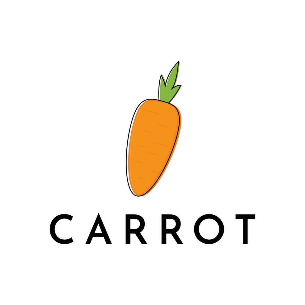 vegetable carrot fresh lines art colorful logo design vector symbol icon illustration