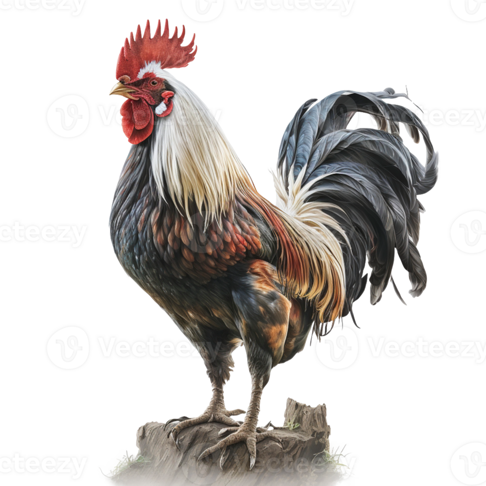 Rooster isolated on transparent background, created with generative AI png