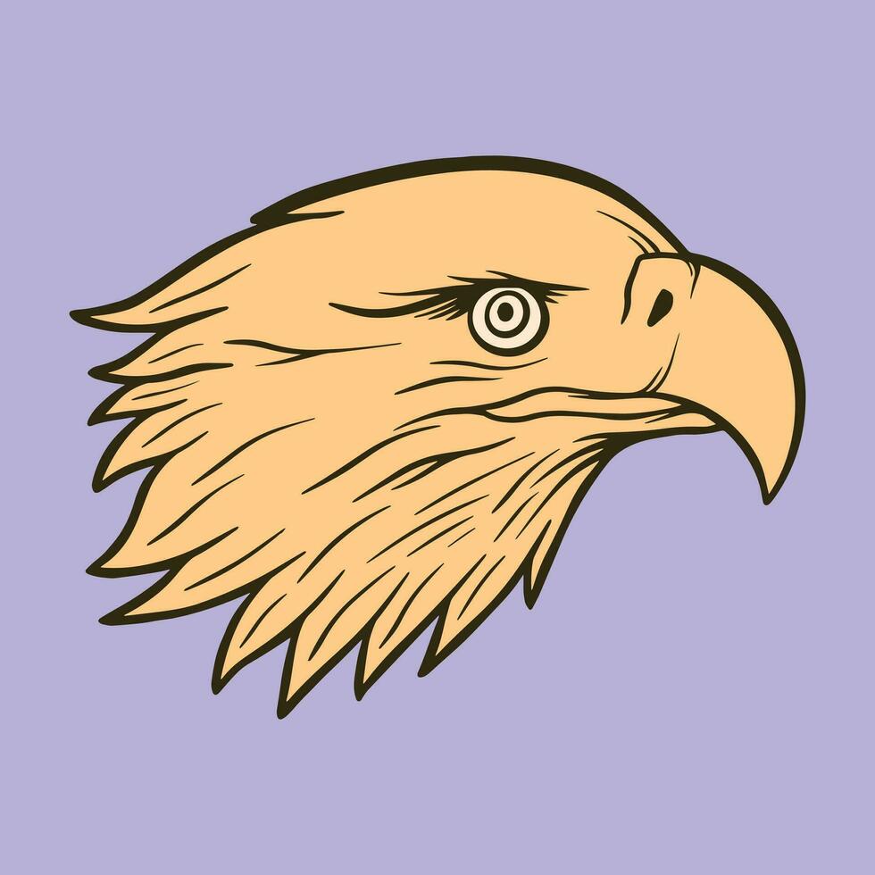 colorful eagle head hand drawn illustrations for stickers, logo, tattoo etc vector