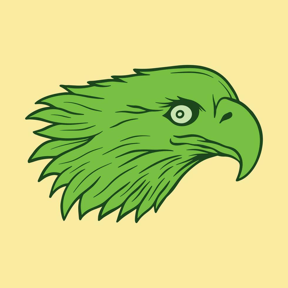 vistoso águila cabeza mano dibujado ilustraciones para pegatinas, logo, tatuaje etc vector