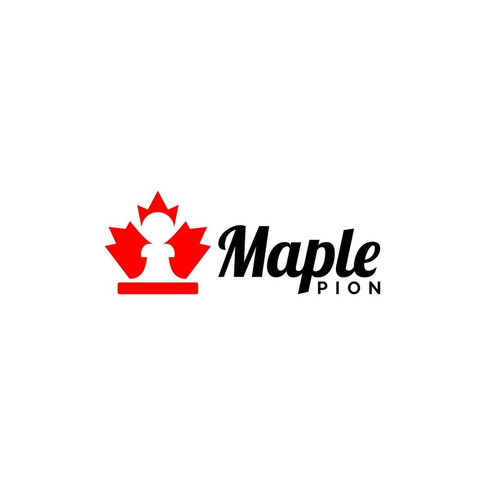 Maple Pion Logo Design Vector