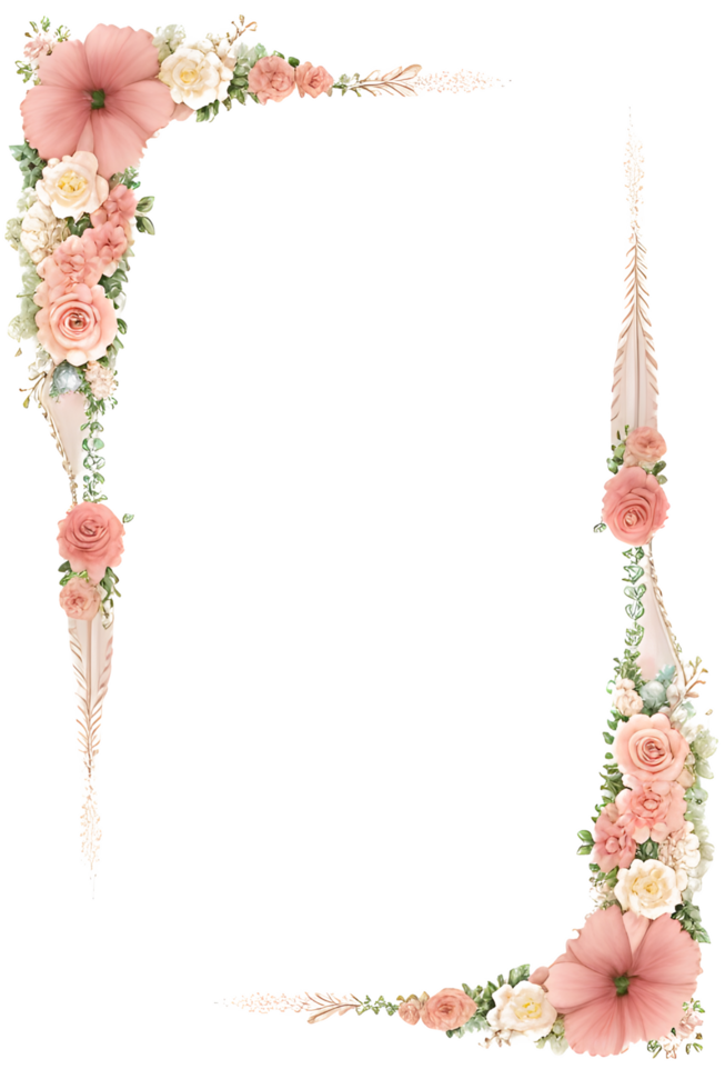 Blumen- Rand transparent Hintergrund png Bild ai generativ