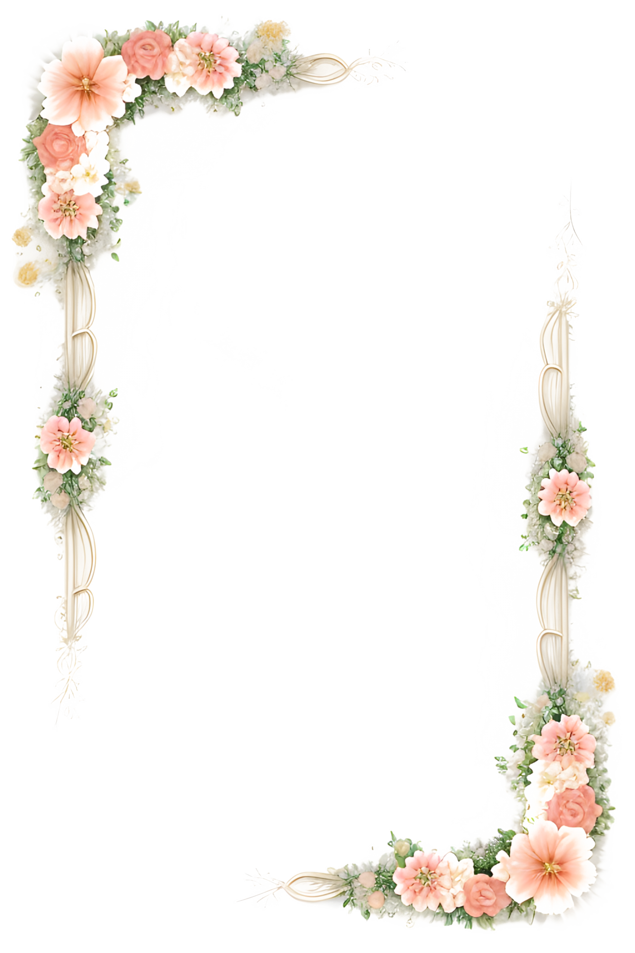 Floral Border Transparent Background PNG Image Ai Generative 28139138 PNG