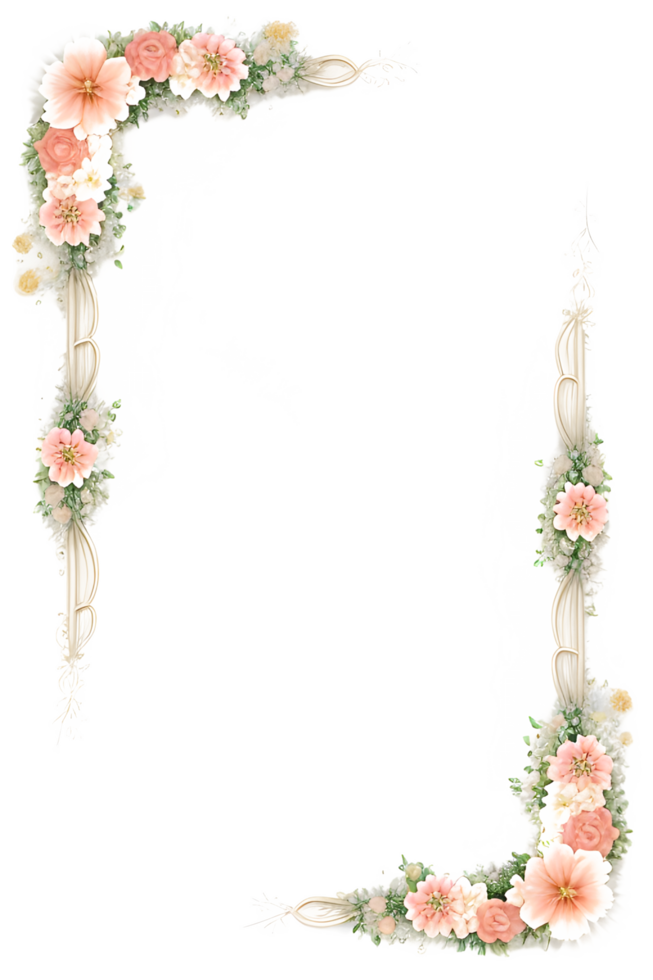 Blumen- Rand transparent Hintergrund png Bild ai generativ