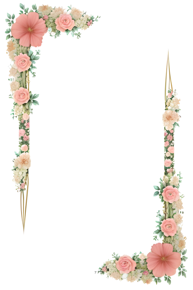 Floral Border Transparent Background PNG Image Ai Generative