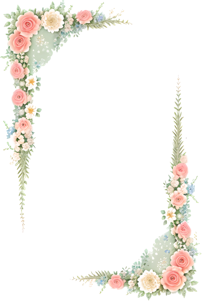 Floral Border Transparent Background PNG Image Ai Generative