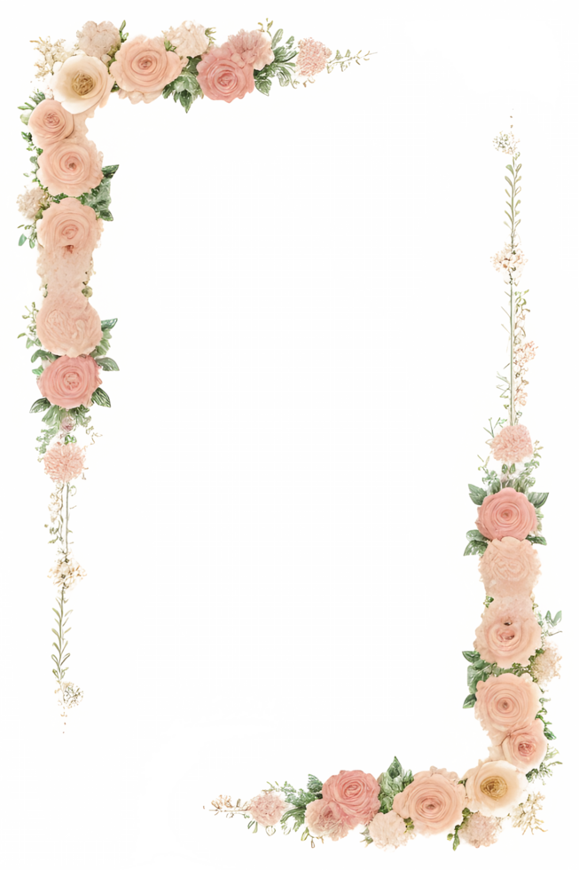 Floral Border Transparent Background PNG Image Ai Generative