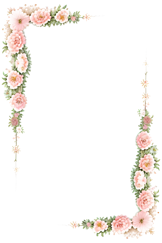 Floral Border Transparent Background PNG Image Ai Generative