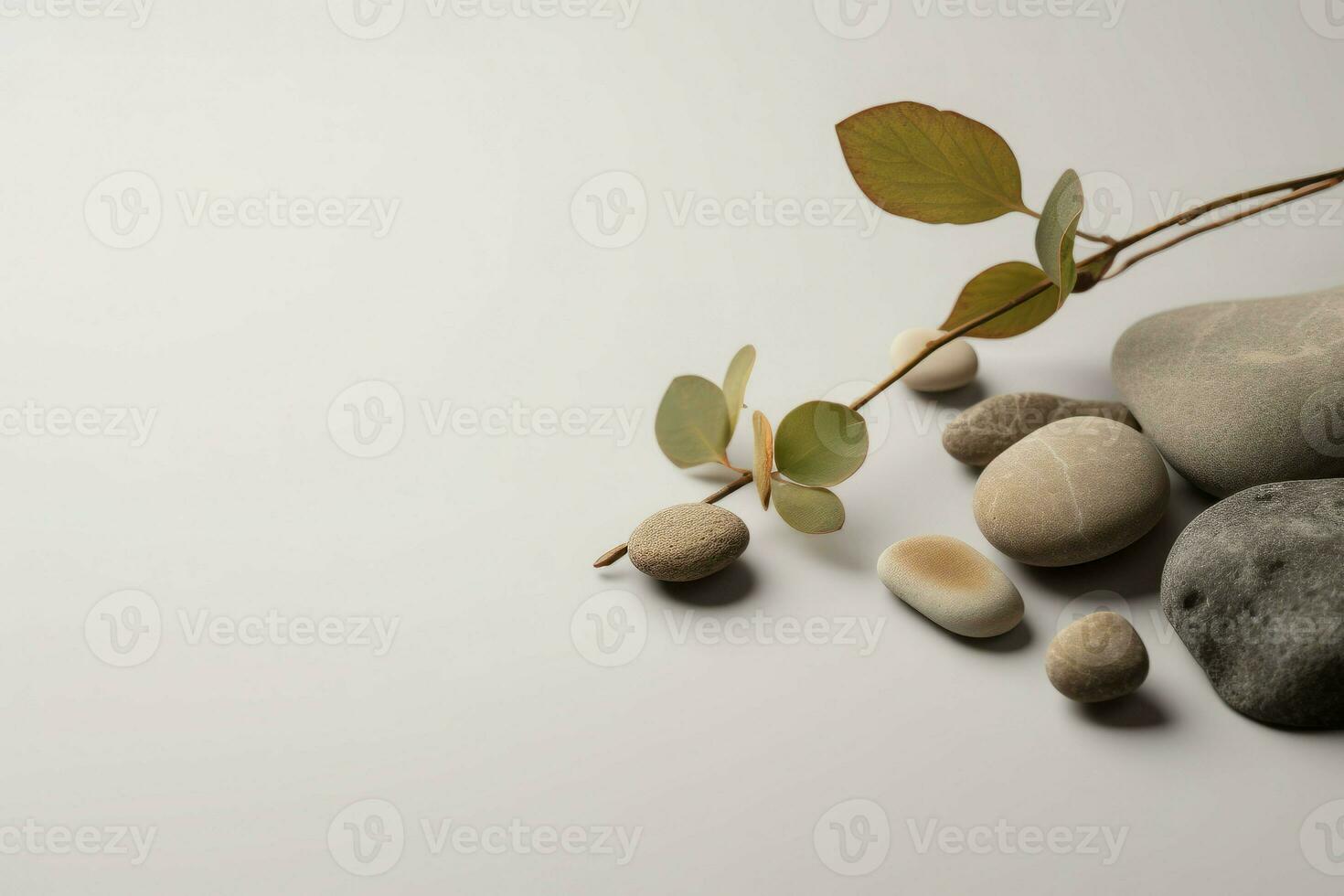 Stones branch design. Generate Ai photo