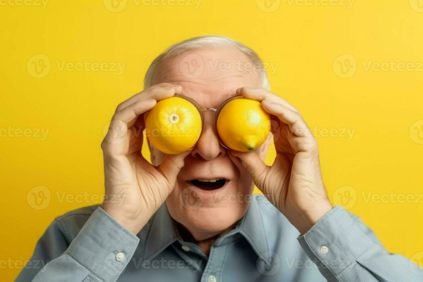 Man lemon eyes. Generate AI photo