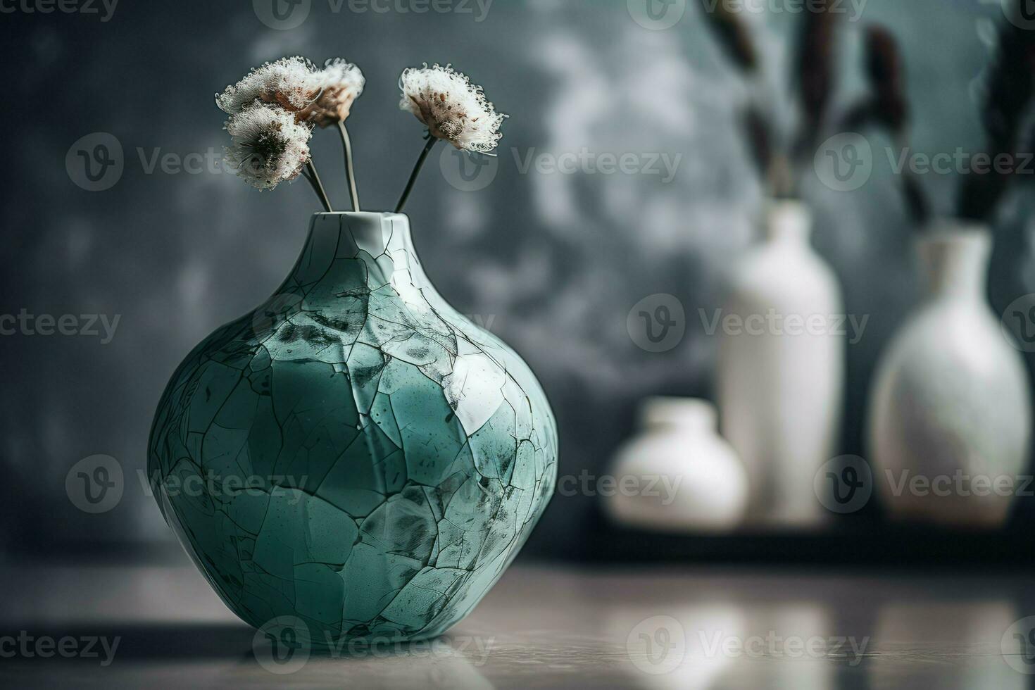 Modern vase flower decor. Generate Ai photo