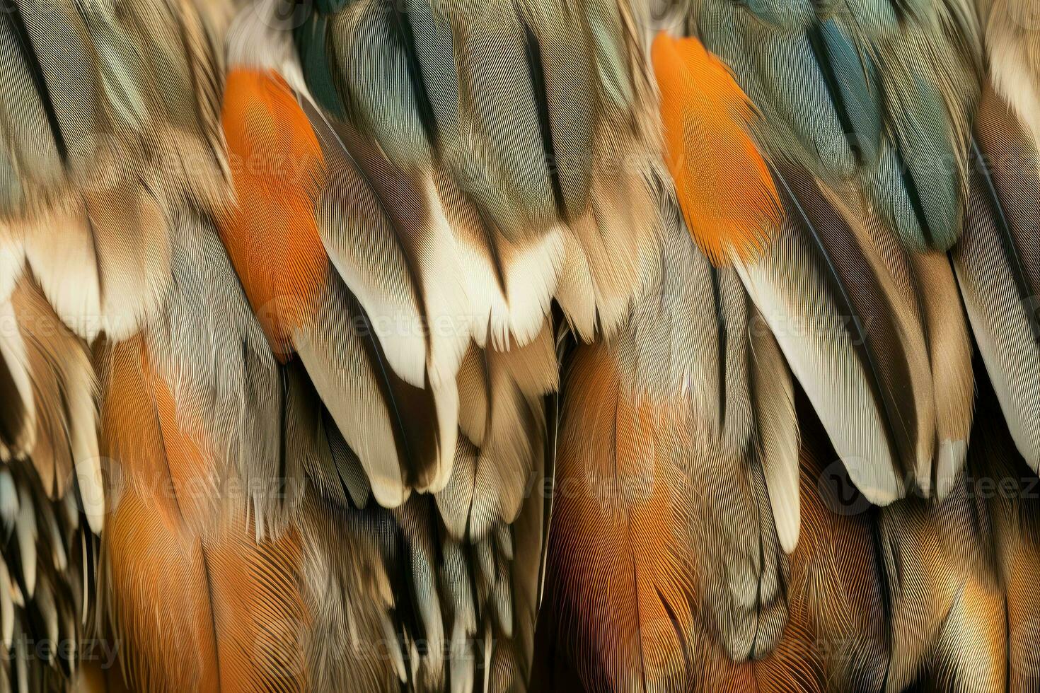 Mandarin duck feathers. Generate Ai photo