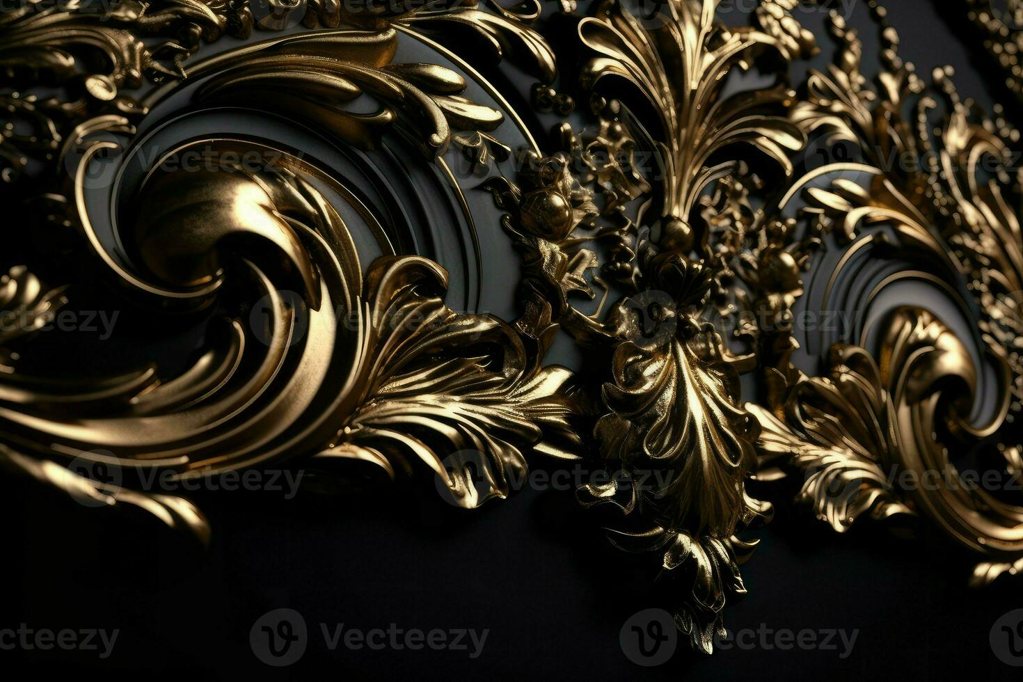 Golden ornament. Generate Ai photo