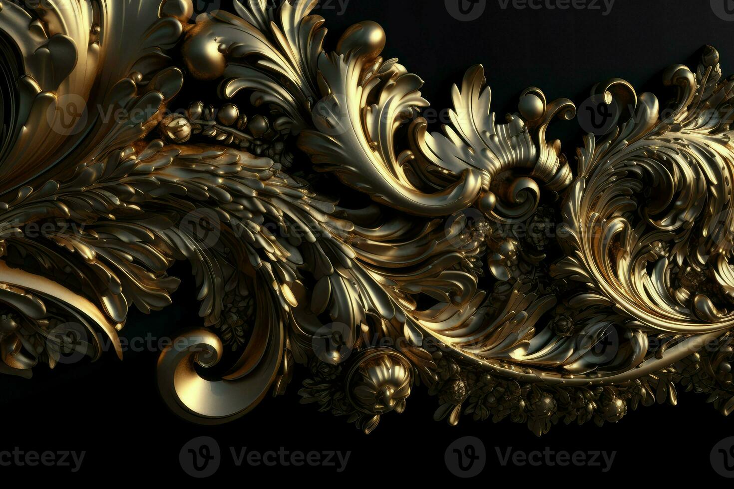 Golden ornament. Generate Ai photo