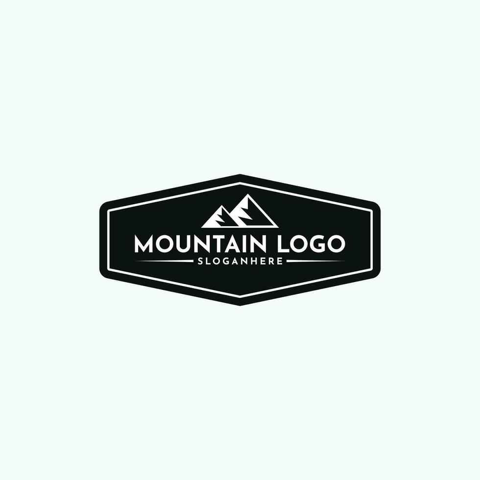 Vintage retro Mountain logo design creative idea vector