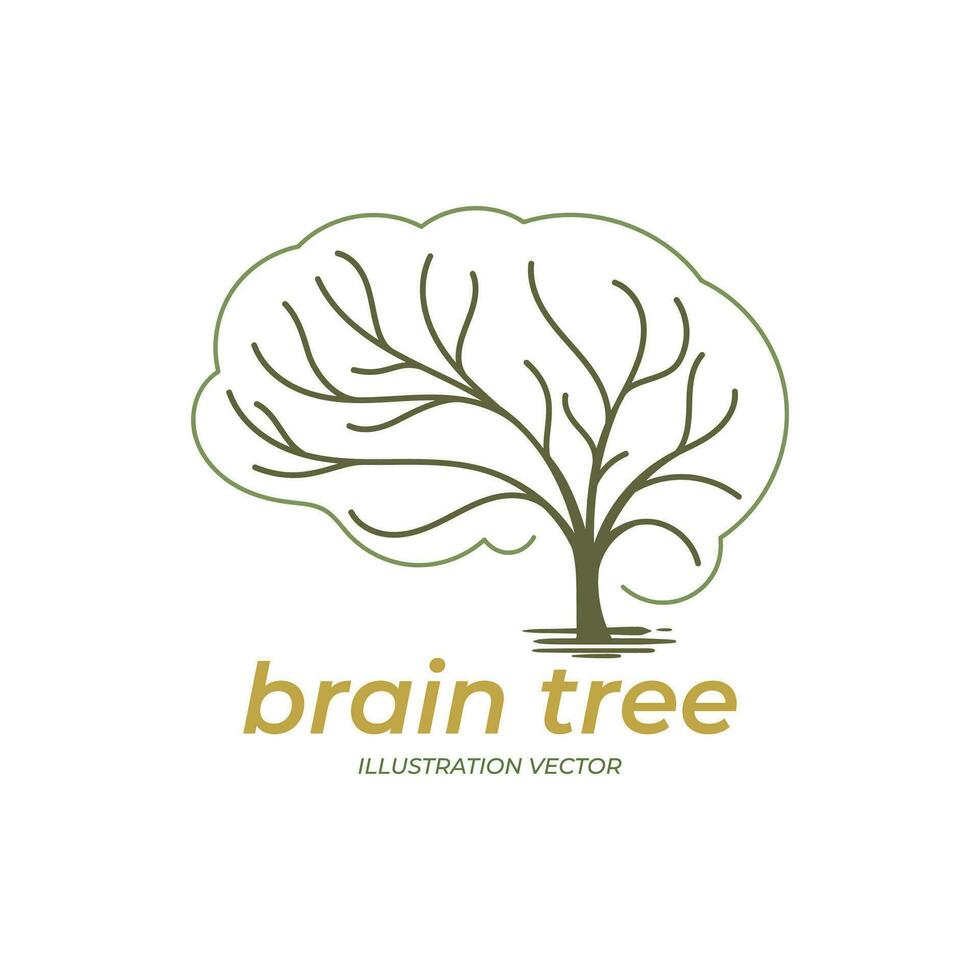 neurona inteligente cerebro árbol rama icono símbolo ilustración vector