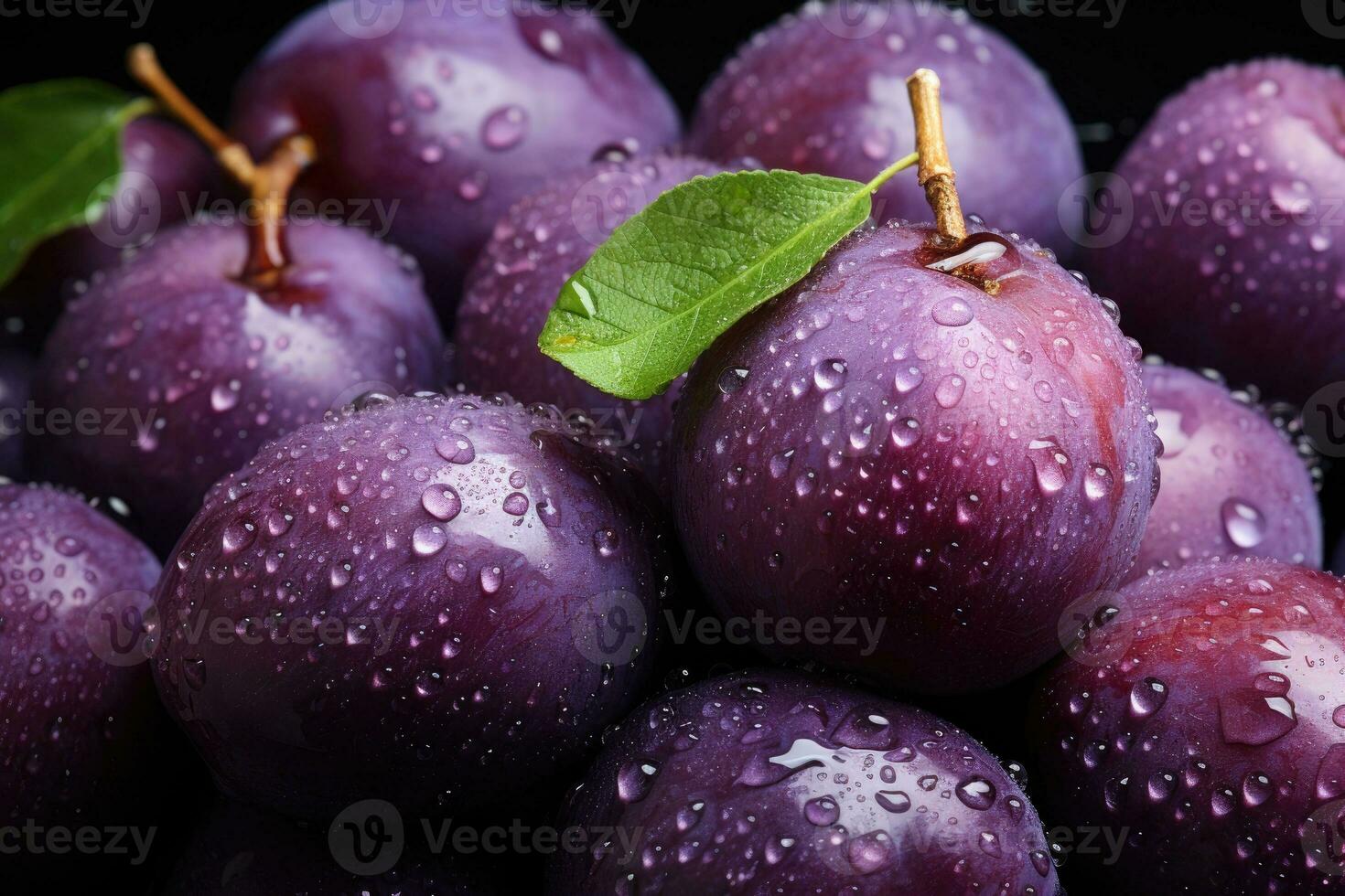 Fresh sweet plums close up. photo