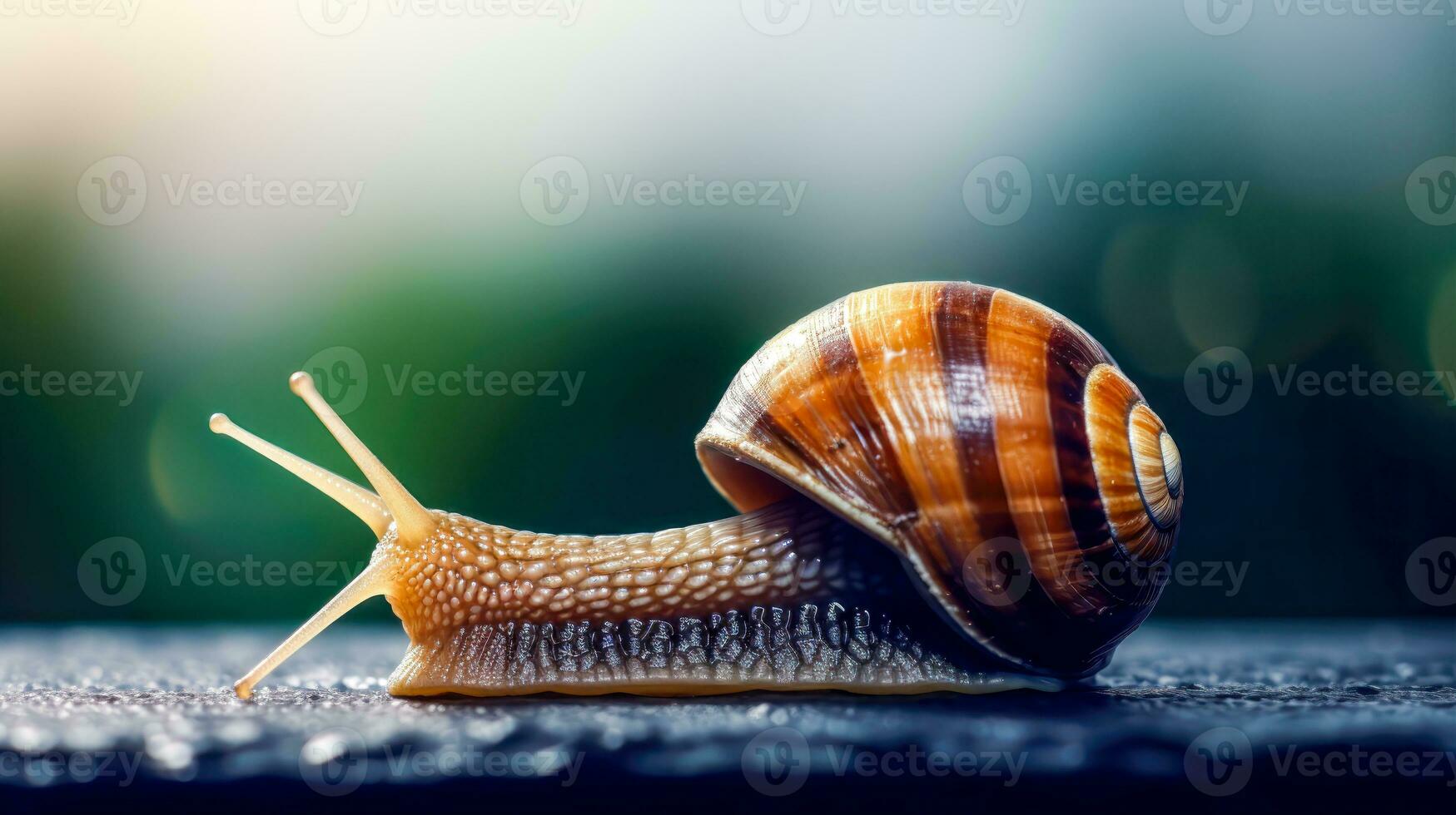 A Slow Snail Pace in nature AI Generative photo