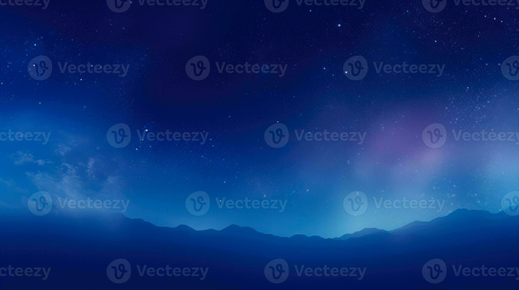 Magical Galaxy View with Glowing Mountain Range AI Generative photo