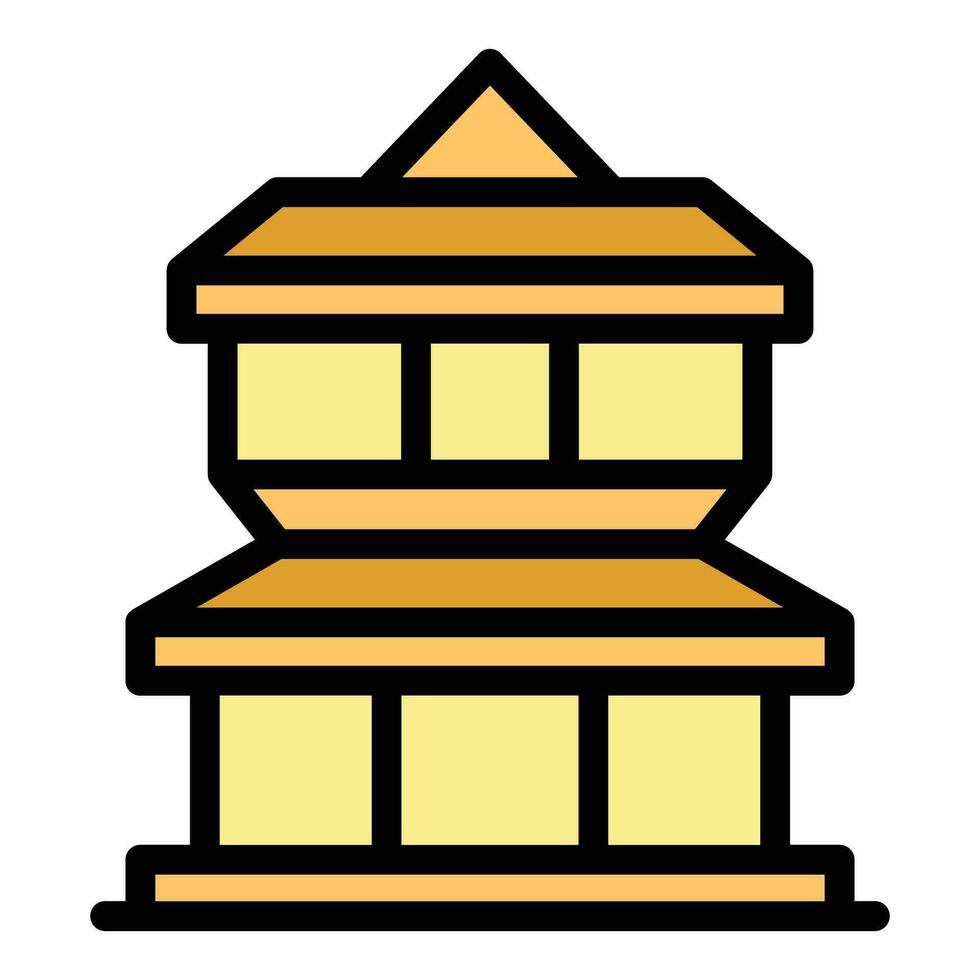 Skyline temple icon vector flat