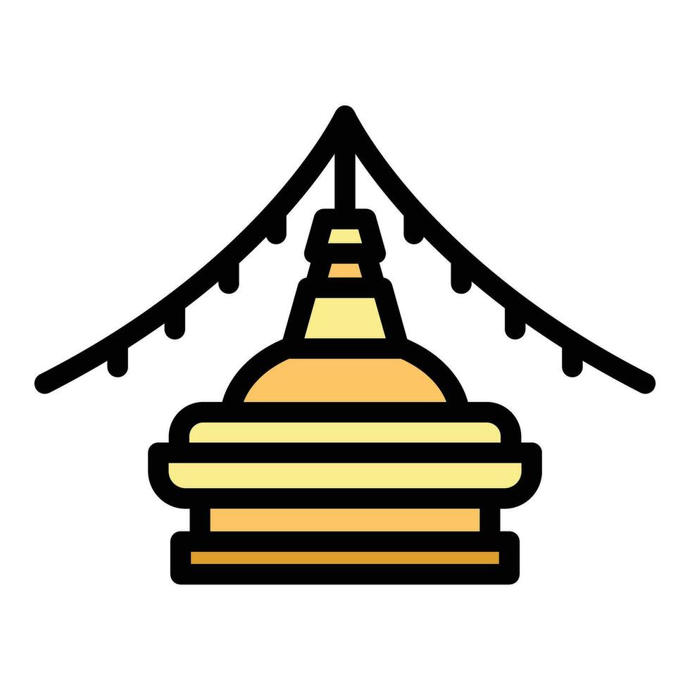 Kathmandu stupa icon vector flat
