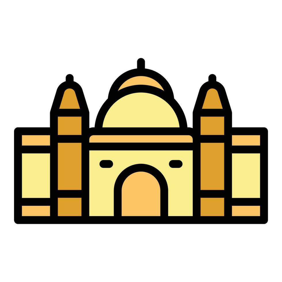 Kolkata temple icon vector flat