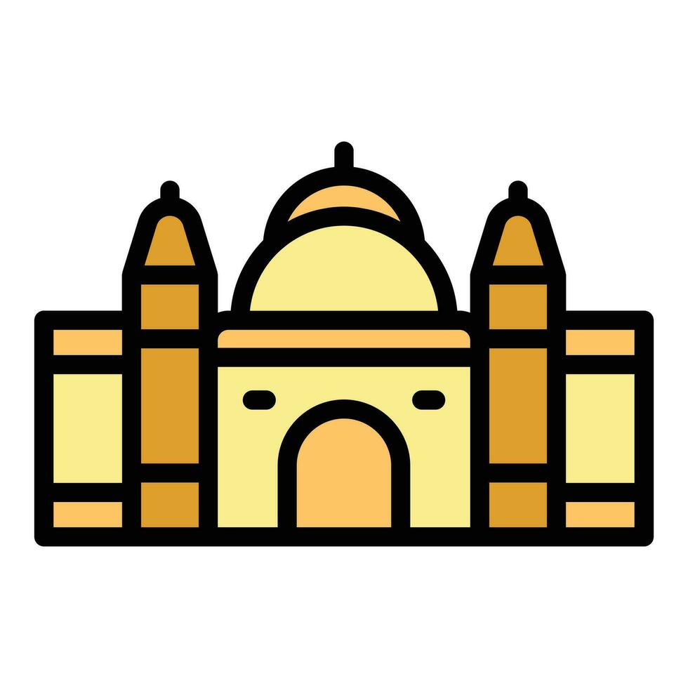 kolkata templo icono vector plano