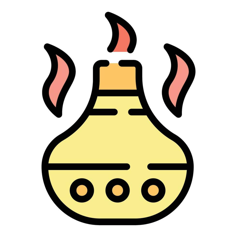 Hot tea pot icon vector flat