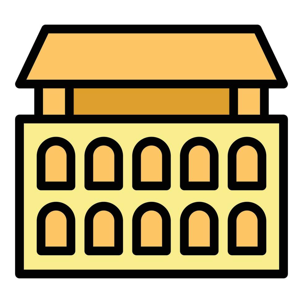 Big building icon vector flat