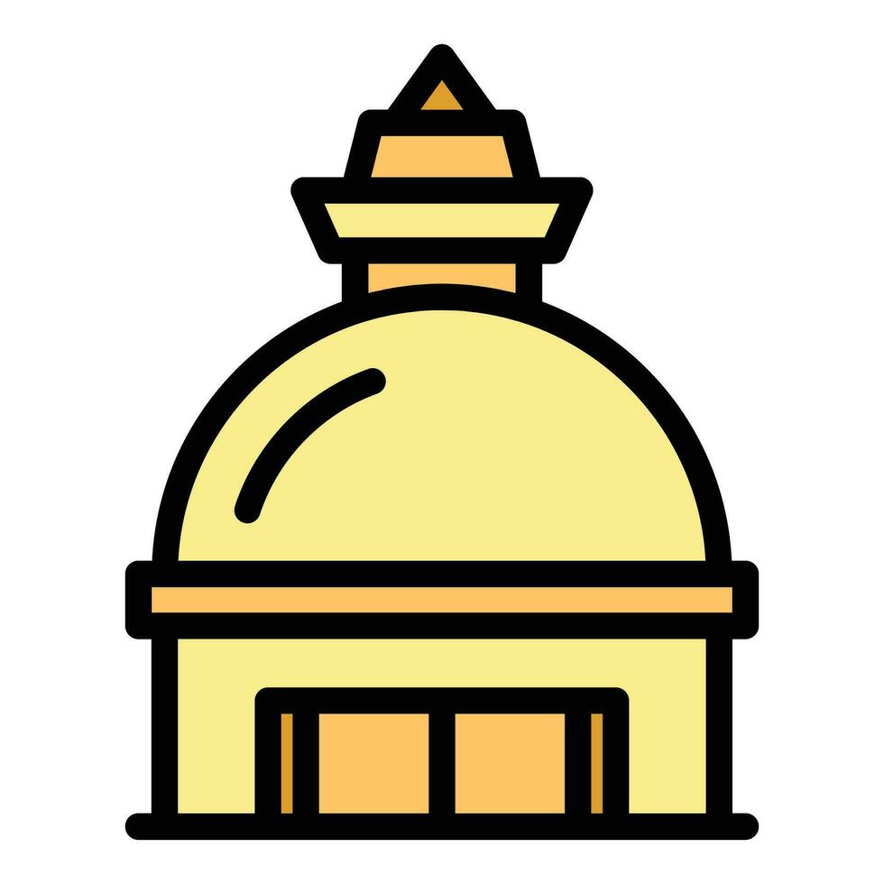 Nepal templo icono vector plano