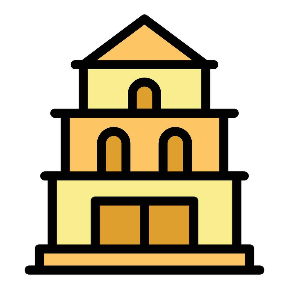 oración templo icono vector plano