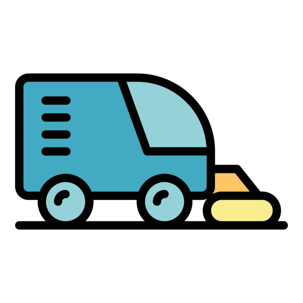 Sweeper machine icon vector flat