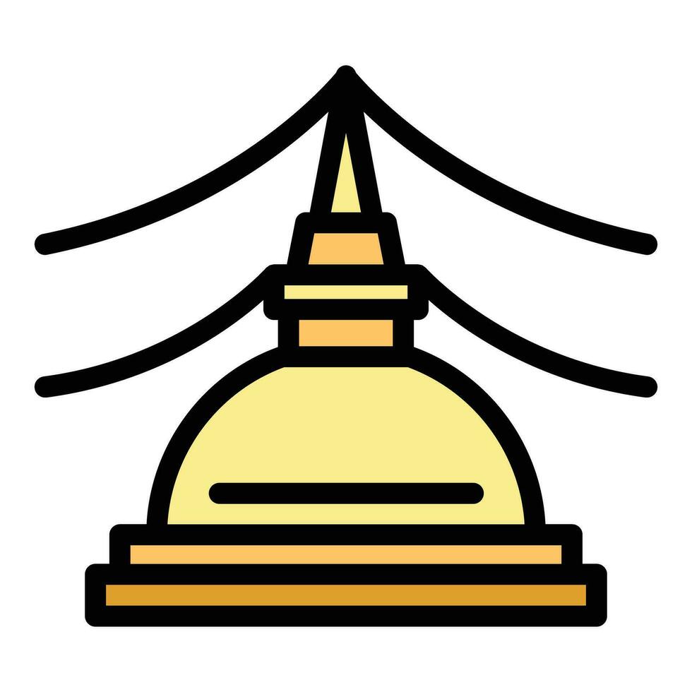 Stupa icon vector flat